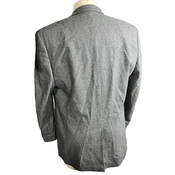 Ralph Lauren Grey Herringbone Tweed 2 Button Suit Jacket Sz 44R Wool Cashmere - Picture 4 of 12
